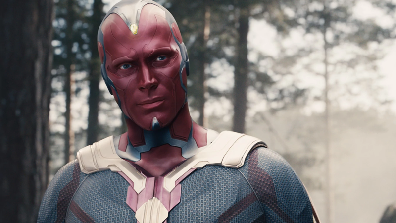 The Vision, at the end of Avengers: Age of Ultron, not contemplating leaving the planet.